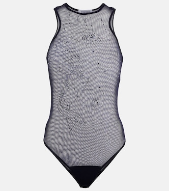 Body de malla estampado con cristales | Jean Paul Gaultier
