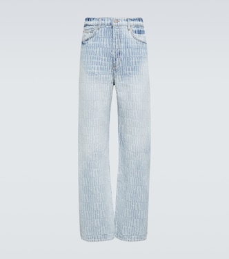 Pantalones denim en jacquard con logo | Amiri