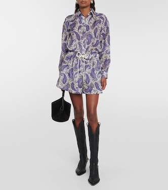 Shorts Devi in seta con stampa paisley | Zimmermann