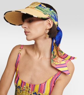 Visiera effetto rafia con seta | Versace