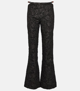 Pantalon évasé à taille basse em jacquard | Ganni