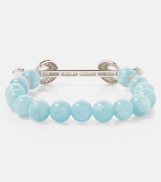 Bracciale Chakra in oro bianco 18kt con acquamarine e diamanti | Ananya