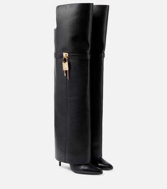 Shark Lock leather over-the-knee boots | Givenchy