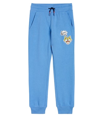 Embroidered cotton jersey sweatpants | Kenzo Kids