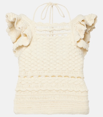 Waverly ruffled crochet cotton top | Zimmermann