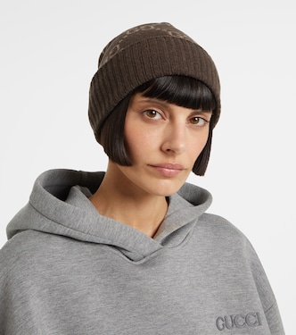 Gorro de cachemir con GG en jacquard | Gucci