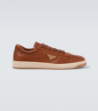 Downtown leather sneakers | Prada