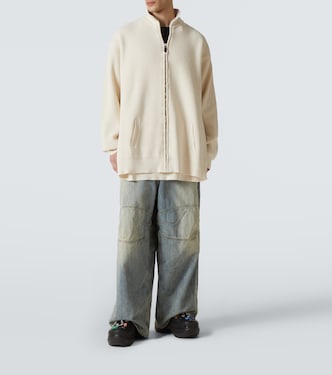 Cardigan in misto cotone con zip | Balenciaga