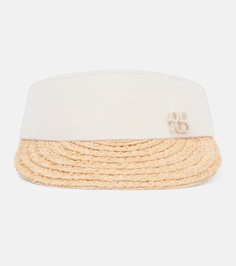 Straw and linen-blend visor | Ruslan Baginskiy