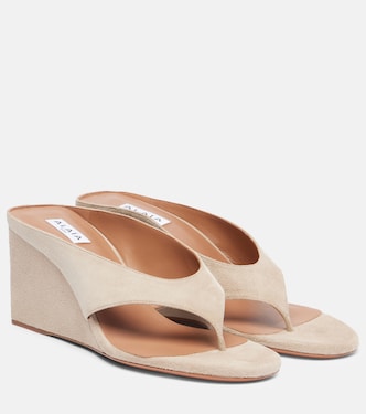 Mules Cube 75 in suede con zeppa | Alaïa