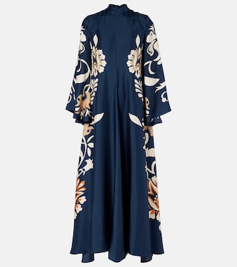 Magnifico floral silk twill maxi dress | La DoubleJ
