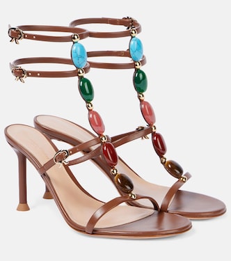 Sandalias Shanti 70 de piel adornadas | Gianvito Rossi