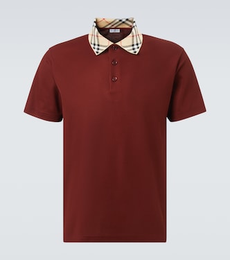 Polo Burberry Check in piqué di cotone | Burberry