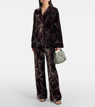 Floral satin pajama shirt | La DoubleJ