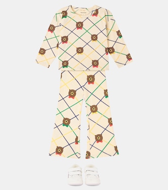 Bear Check cotton-blend jersey T-shirt | Mini Rodini