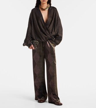 Bedruckte Hose aus Satin | Dries Van Noten