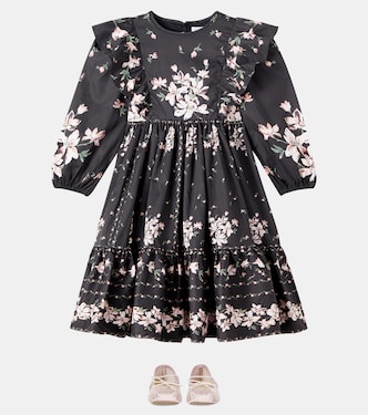 Vestido de algodón floral con volantes | Petite Amalie  