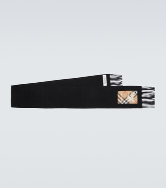 Logo patch-appliqué cashmere scarf | Burberry