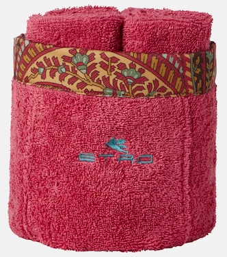 Giano set of 4 face towels and basket | Etro