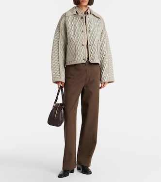 Corduroy-trimmed quilted jacket | Burberry