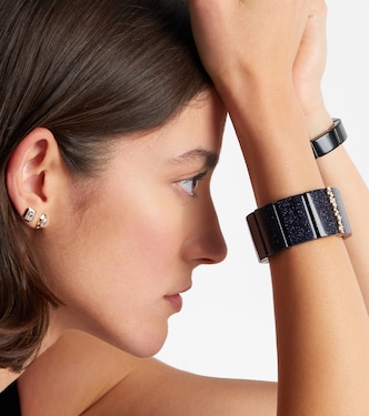 Blue goldstone and 14kt gold bracelet with diamonds | Sydney Evan