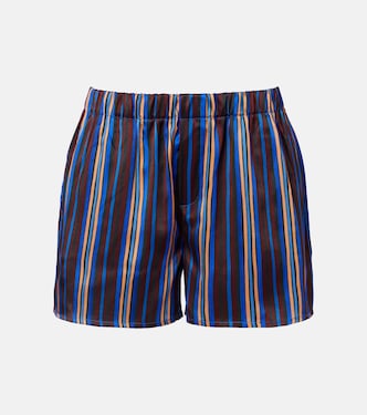 Short de pyjama Franca rayé en soie | Asceno