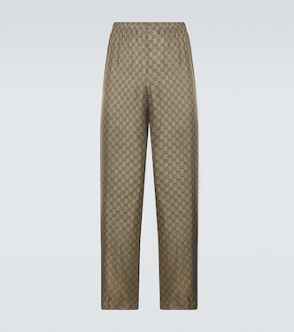 Pantalon droit GG en soie | Gucci