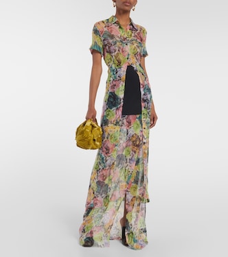 Floral crêpe midi skirt | Dries Van Noten