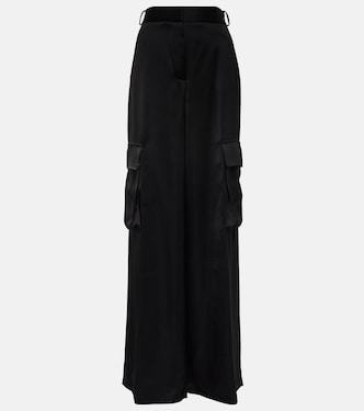 Pantaloni cargo in raso a gamba larga | Versace