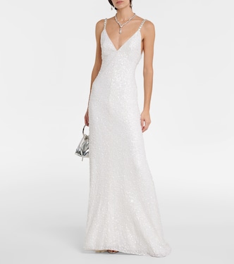 Bridal - Abito lungo Nora in seta con paillettes | Jenny Packham
