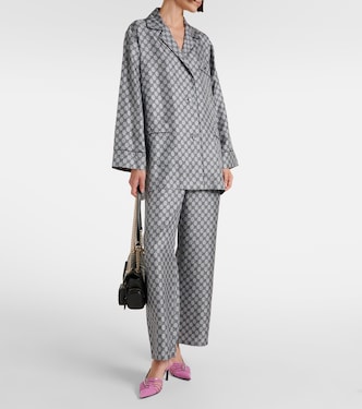 Camicia in twill di seta GG | Gucci