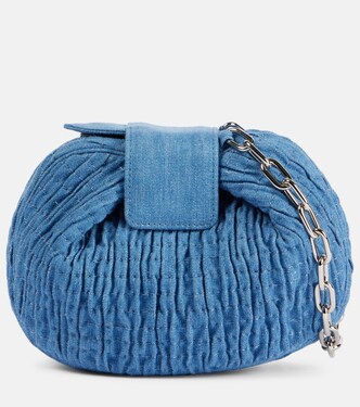 Demi ruched denim wallet on chain | Gabriela Hearst