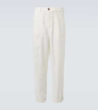 Linen gabardine tapered pants | Brunello Cucinelli