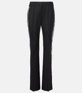 Gerade Hose aus Wolle mit Spitze | Nina Ricci