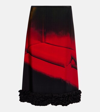 Falda midi con volantes estampada | Jil Sander