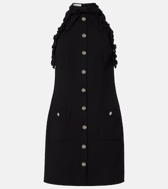 Bow-detail wool-blend crêpe minidress | Alessandra Rich