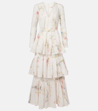 Lucky floral tiered cotton maxi dress | Zimmermann