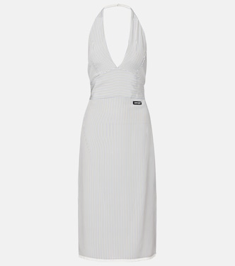 Striped silk crêpe de chine minidress | Miu Miu