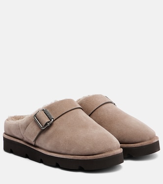 Slippers Monili aus Veloursleder | Brunello Cucinelli