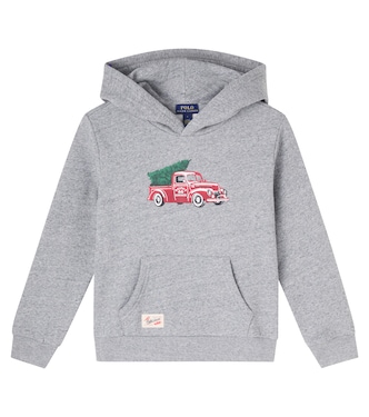Sweat-shirt à capuche imprimé en coton mélangé | Polo Ralph Lauren Kids