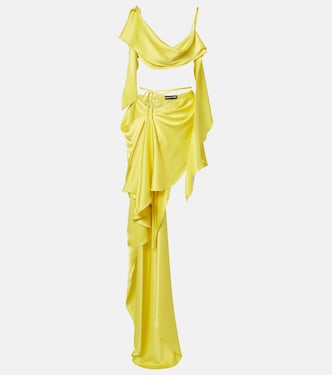 Draped satin top and skirt set | David Koma