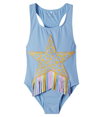 Fringed embroidered swimsuit | Stella McCartney Kids