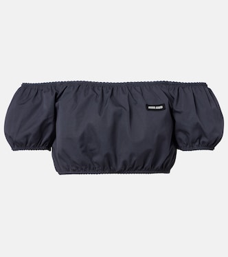 Crop top en popelín de algodón | Miu Miu