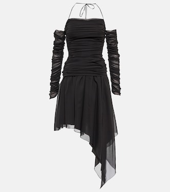 Ruched silk-blend minidress | Blumarine