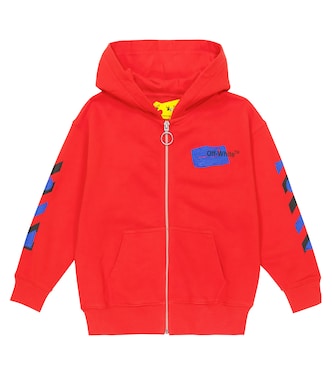 Felpa in cotone con cappuccio e zip | Off-White Kids