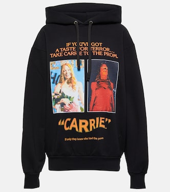 Printed cotton jersey hoodie | JW Anderson