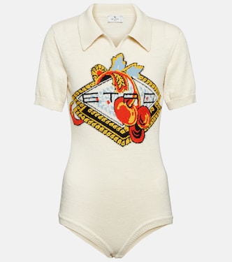 Embroidered wool and linen bodysuit | Etro