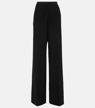 Logo mid-rise wide-leg wool pants | Balenciaga