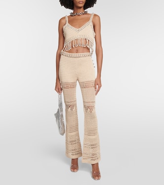 Pantaloni flared in crochet di cotone | Rabanne