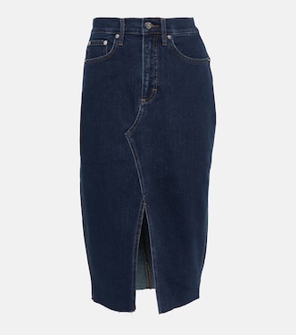 Falda midi Breves en denim | Veronica Beard